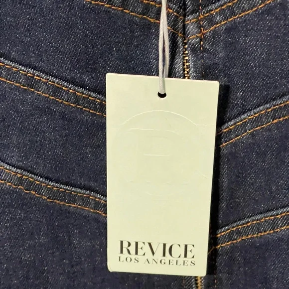 NWT Revice Denim Hollywood Heartthrob Jumpsuit Heart Back Cutout Flare Large - Picture 16 of 16